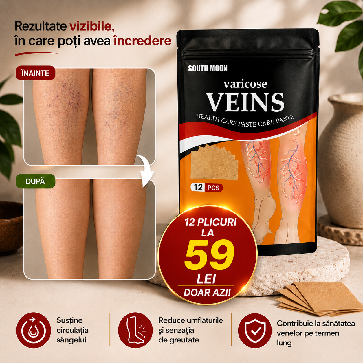 Pachet 12 PLASTURI PENTRU VARICE