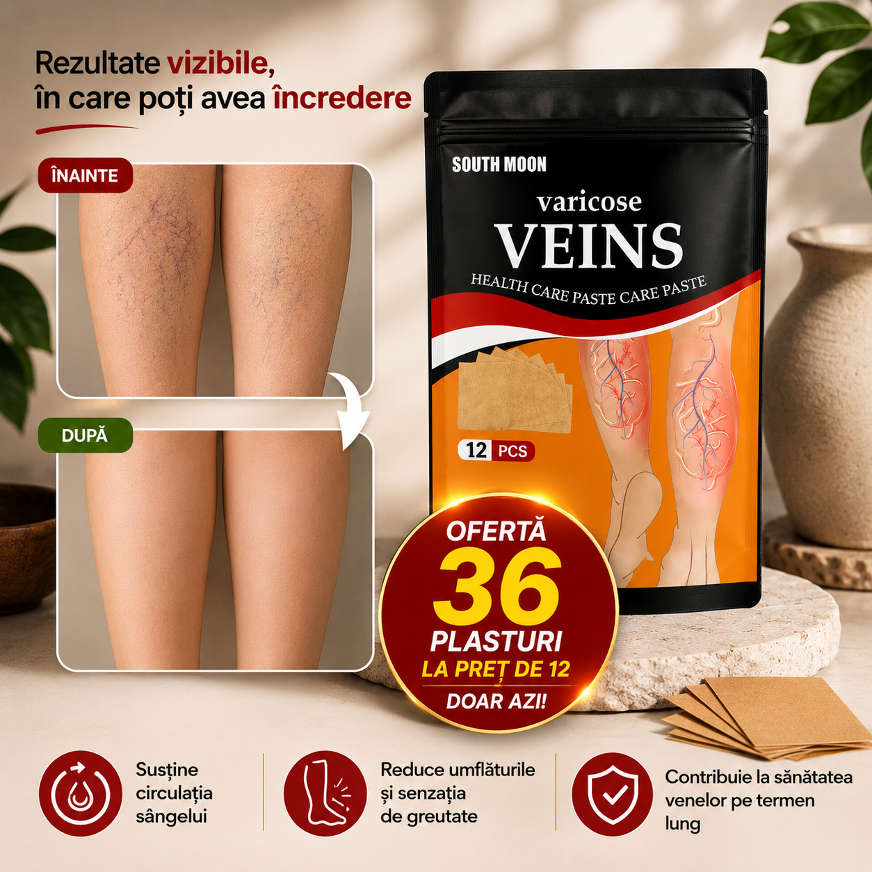 Pachet 36 PLASTURI PENTRU VARICE