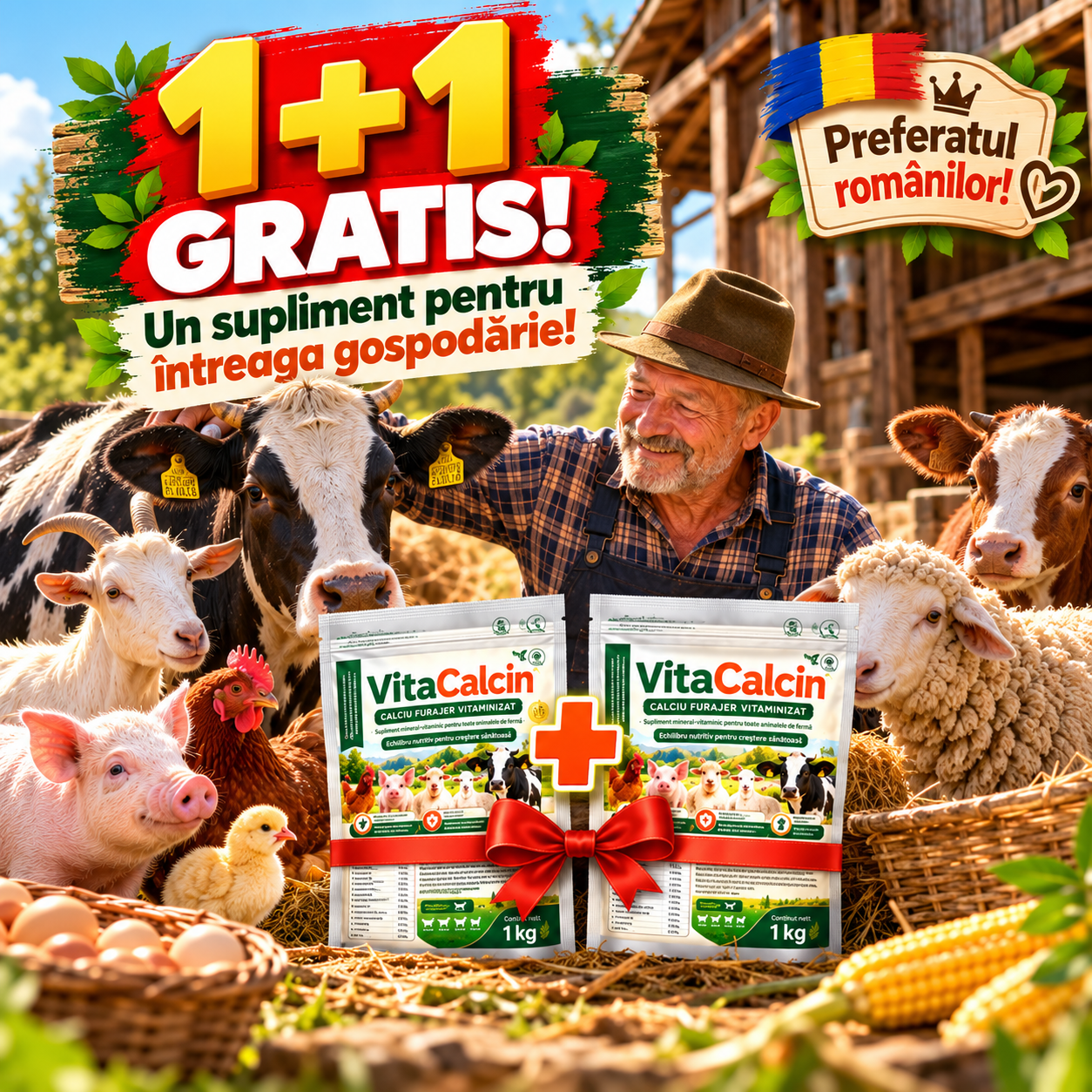 🐄 VitaCalcin™ – Calciu și vitamine pentru animale sănătoase!